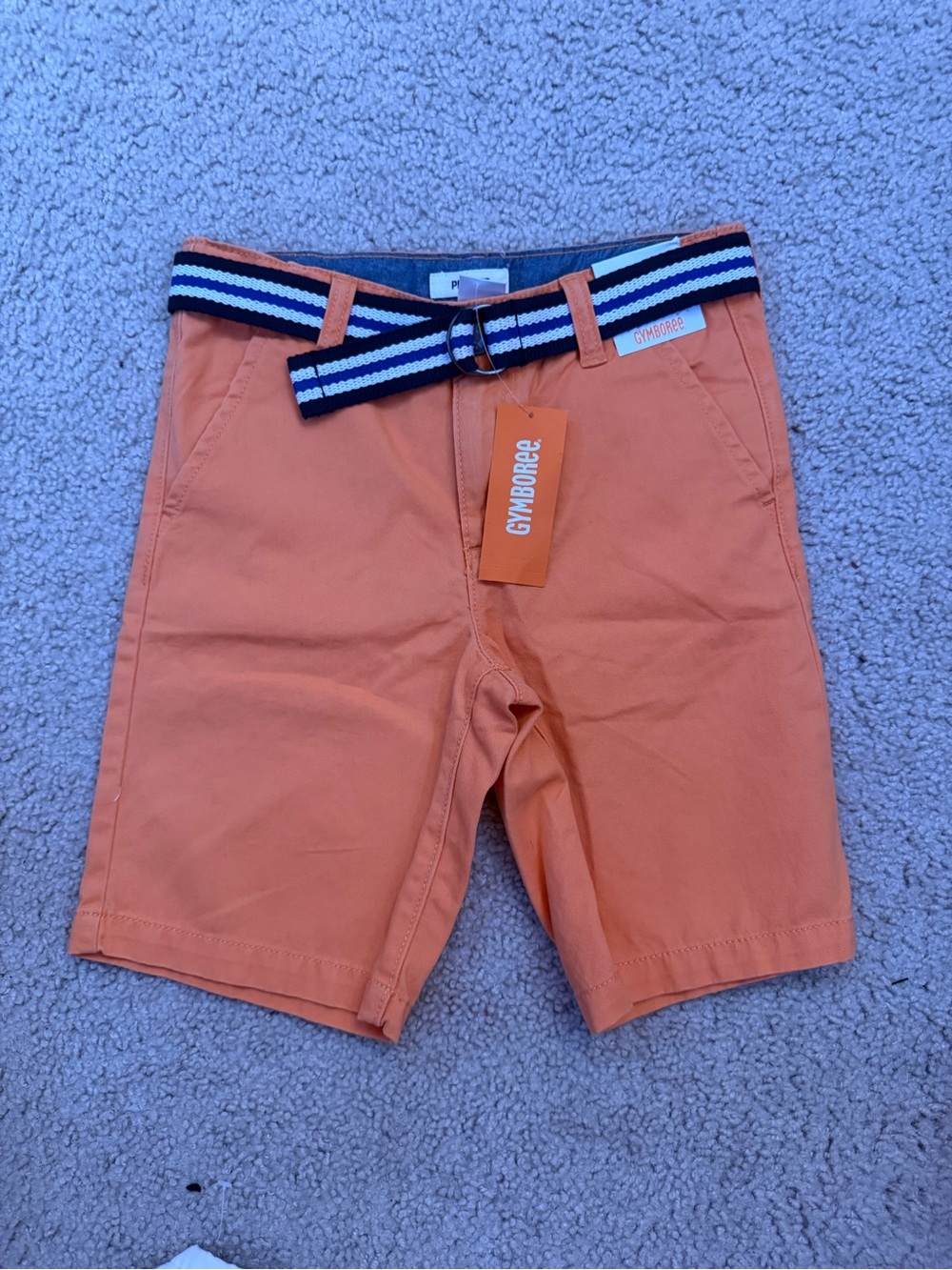 Gymboree Orange Flat-Front Boys' Shorts with Striped Belt
